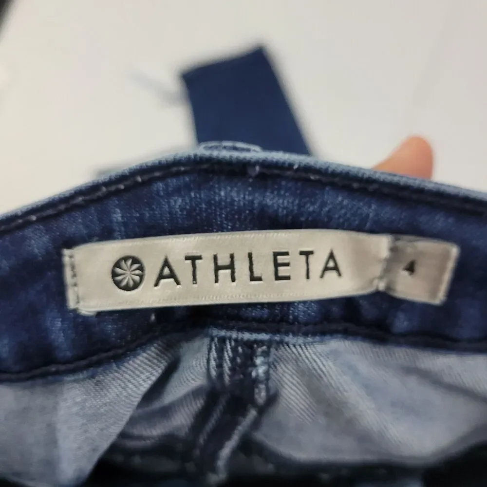Athleta slim skinny jeans 4 womens 2625 blue denim‎ 30x29 sculptek